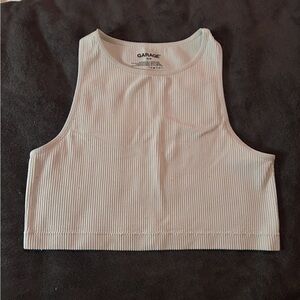 Garage Cream Ribbed Sleeveless Tank Top